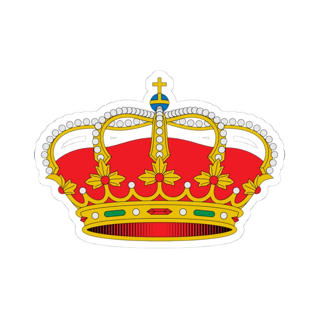 Corona real heráldica de España (Spain) (Coat of Arms) STICKER Vinyl Kiss-Cut Decal 4 Inch White - The Sticker Space
