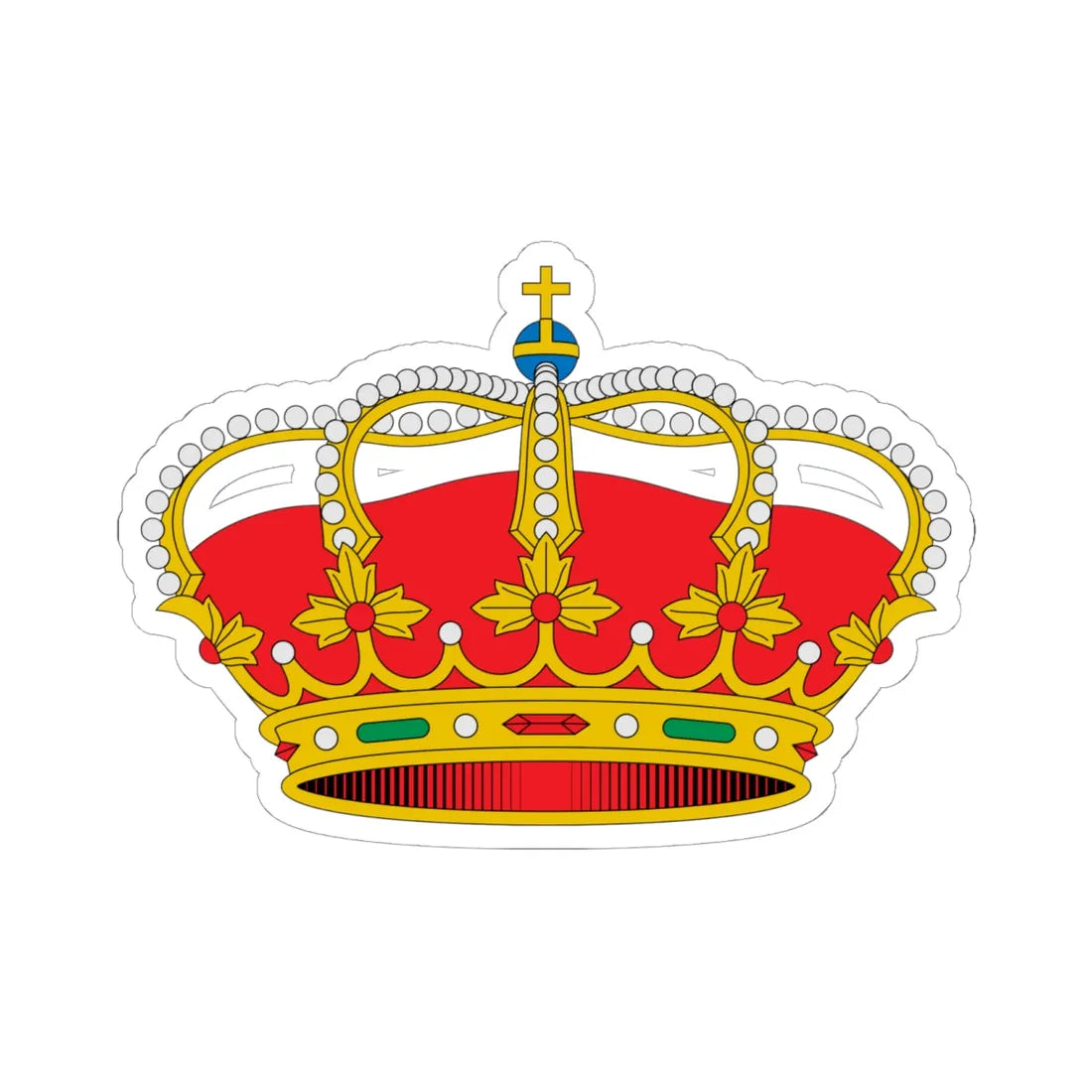 Corona real heráldica de España (Spain) (Coat of Arms) STICKER Vinyl Kiss-Cut Decal 6 Inch White - The Sticker Space