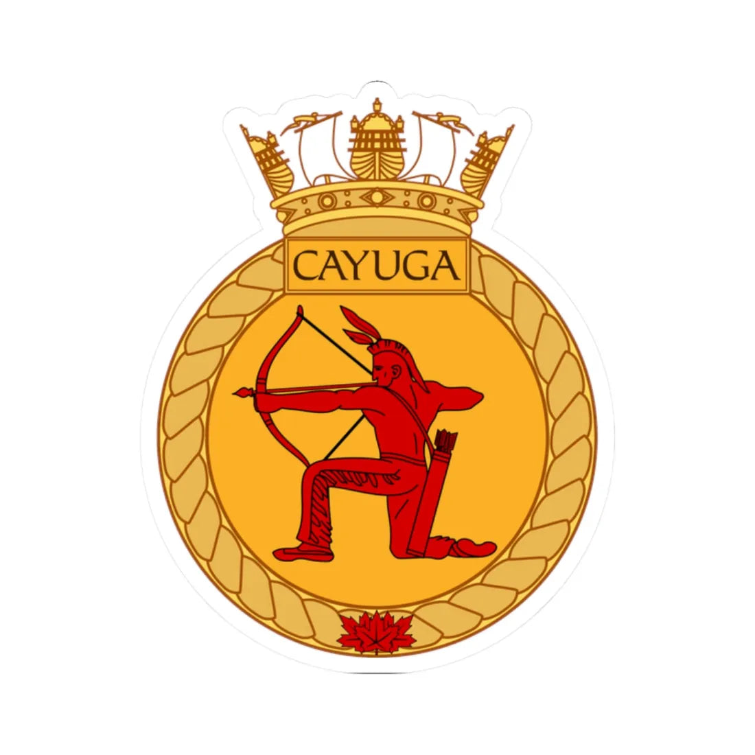 Corps Crest of RCSCC CAYUGA (Canada) (Coat of Arms) STICKER Vinyl Kiss-Cut Decal 2 Inch White - The Sticker Space