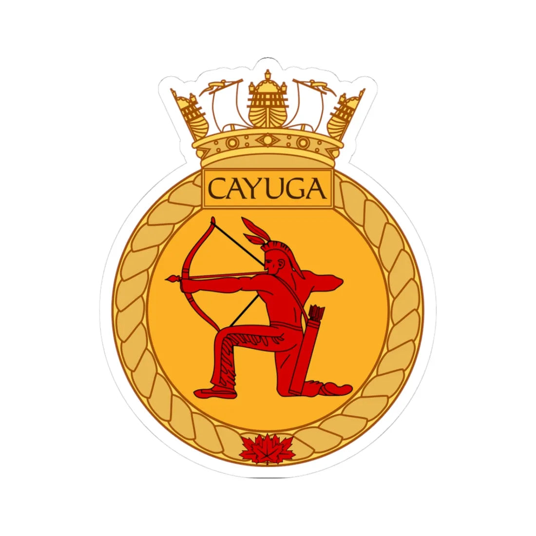 Corps Crest of RCSCC CAYUGA (Canada) (Coat of Arms) STICKER Vinyl Kiss-Cut Decal 3 Inch White - The Sticker Space