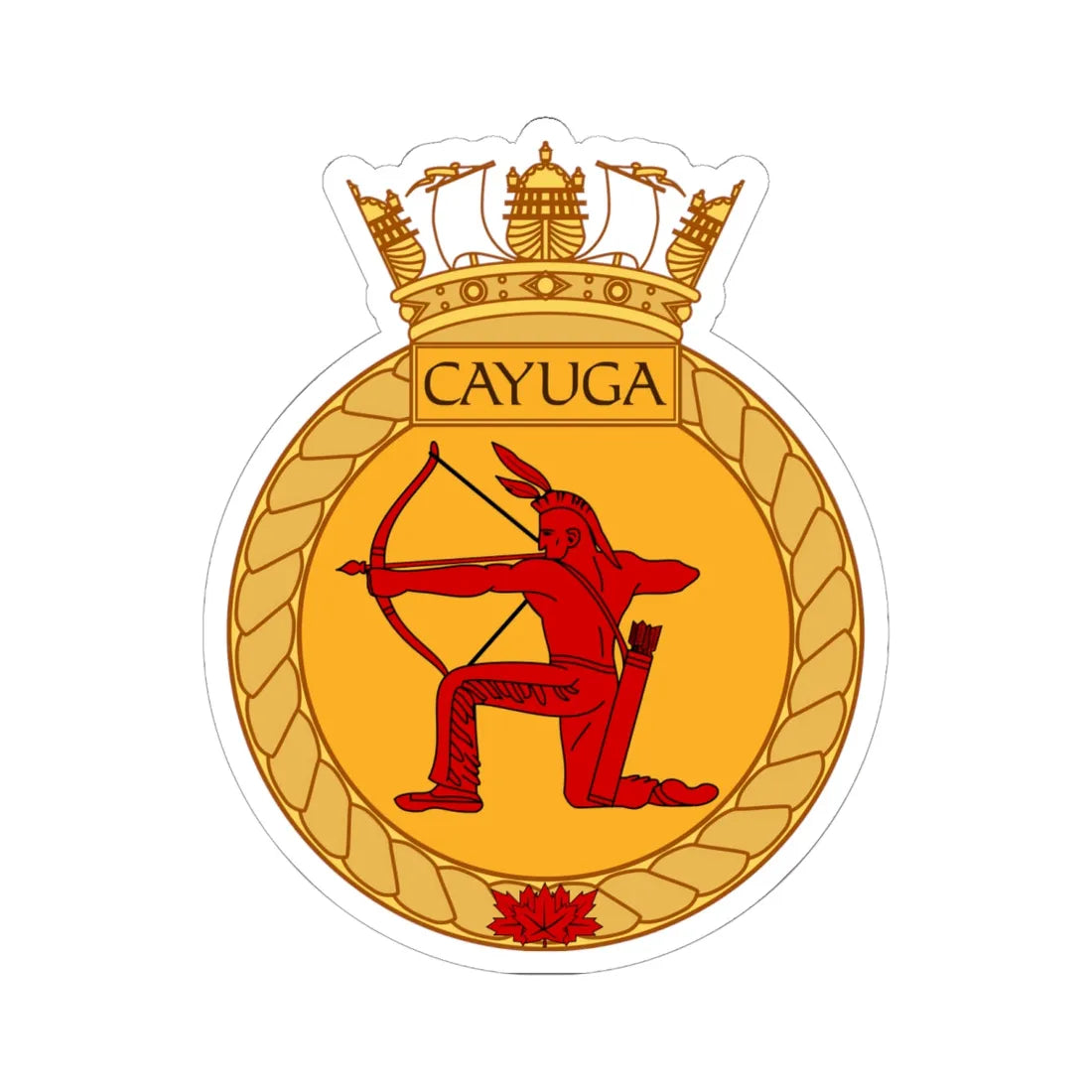 Corps Crest of RCSCC CAYUGA (Canada) (Coat of Arms) STICKER Vinyl Kiss-Cut Decal 6 Inch White - The Sticker Space