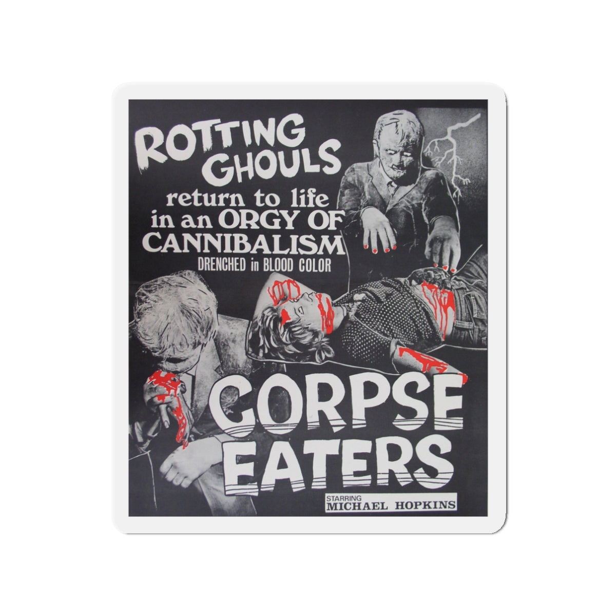 CORPSE EATERS 1974 Movie Poster - Die-Cut Magnet-3" x 3"-The Sticker Space