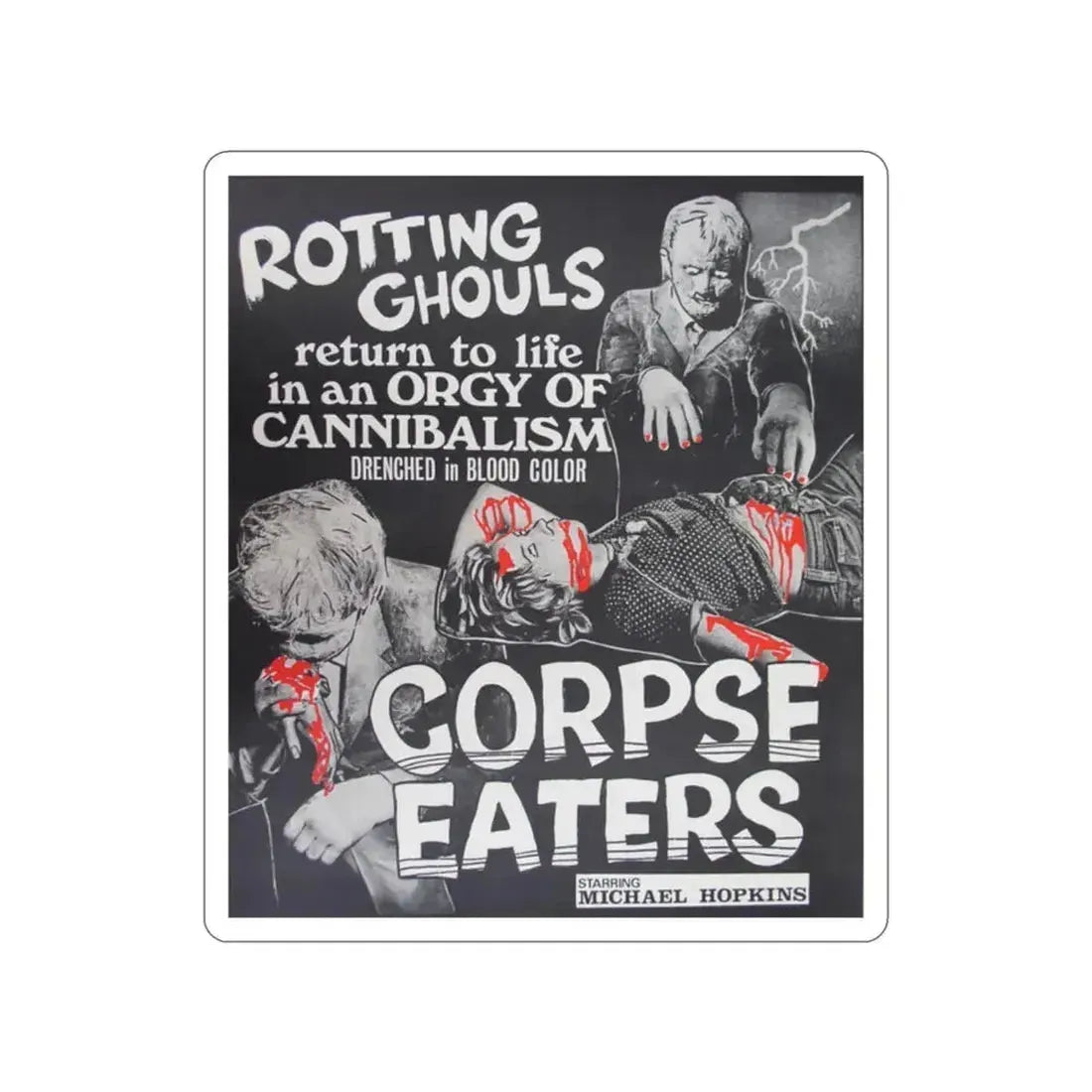 CORPSE EATERS 1974 Movie Poster STICKER Vinyl Die-Cut Decal 2 Inch - The Sticker Space