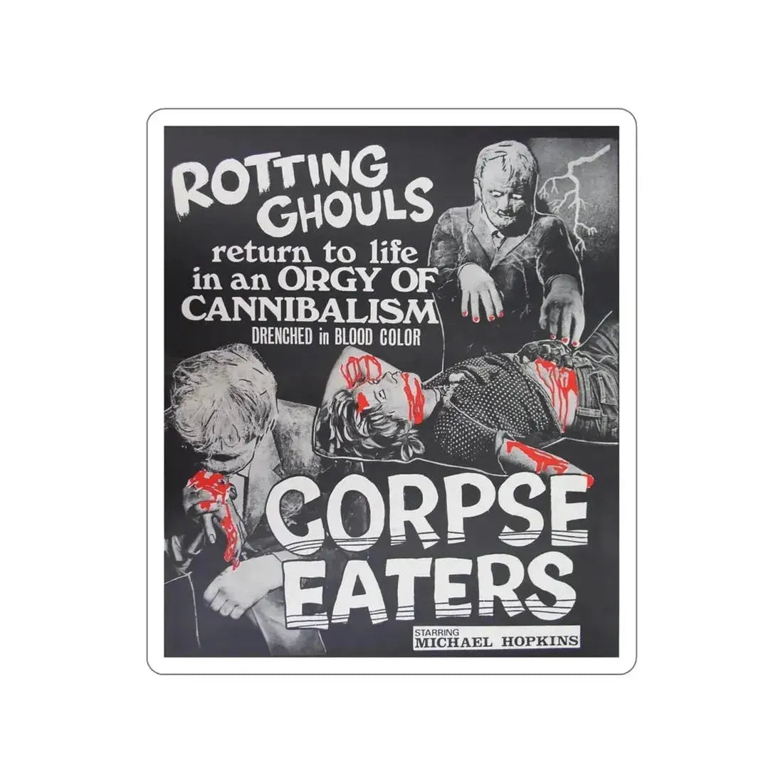 CORPSE EATERS 1974 Movie Poster STICKER Vinyl Die-Cut Decal - The Sticker Space