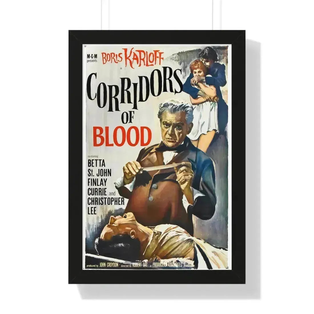 CORRIDORS OF BLOOD 1958 - Framed Movie Poster 16″ x 24″ Black - The Sticker Space