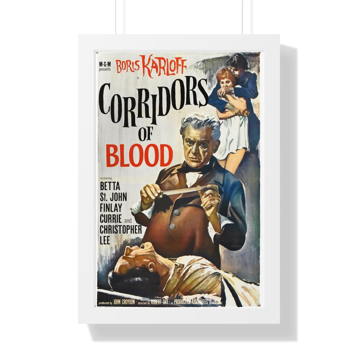 CORRIDORS OF BLOOD 1958 - Framed Movie Poster-16″ x 24″-The Sticker Space