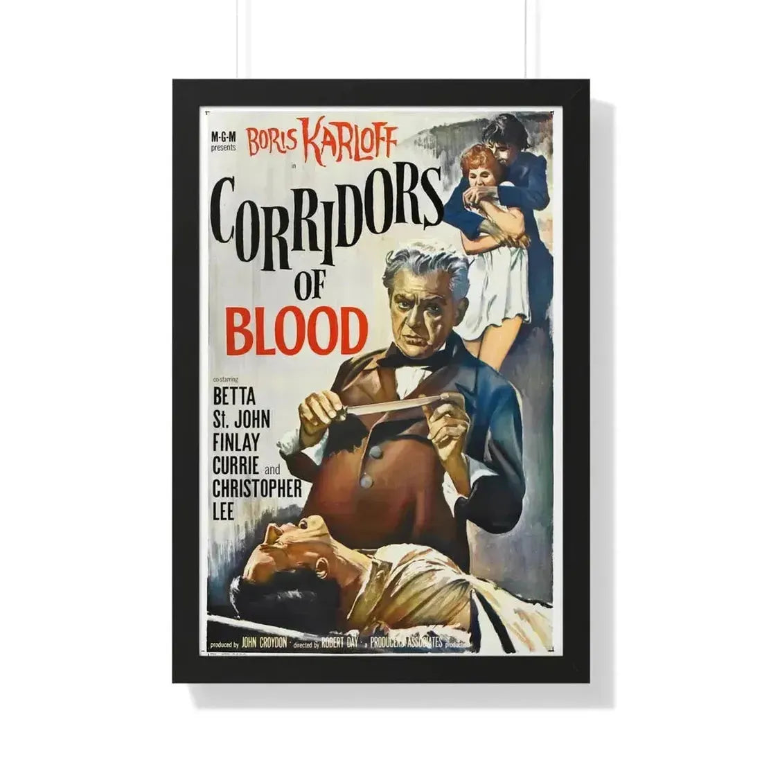 CORRIDORS OF BLOOD 1958 - Framed Movie Poster 20" x 30" Black - The Sticker Space