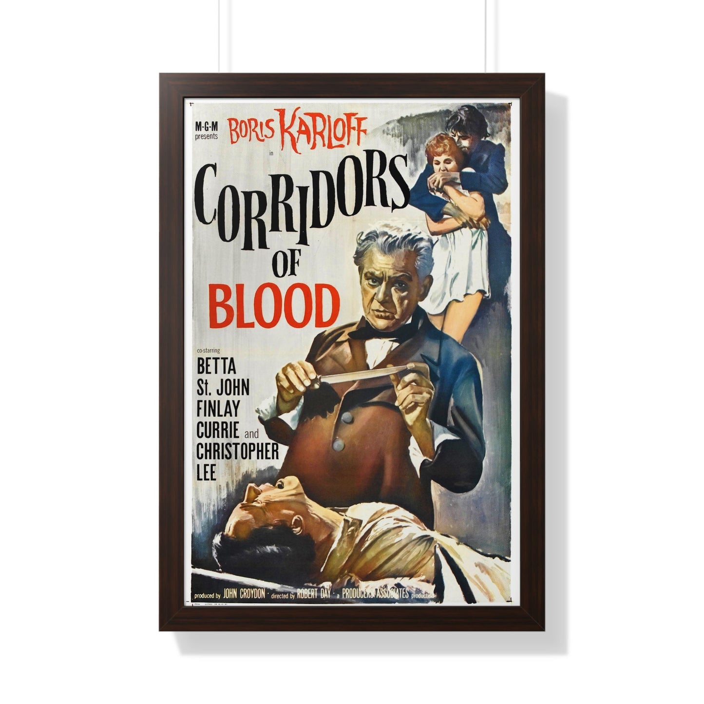 CORRIDORS OF BLOOD 1958 - Framed Movie Poster-20" x 30"-The Sticker Space