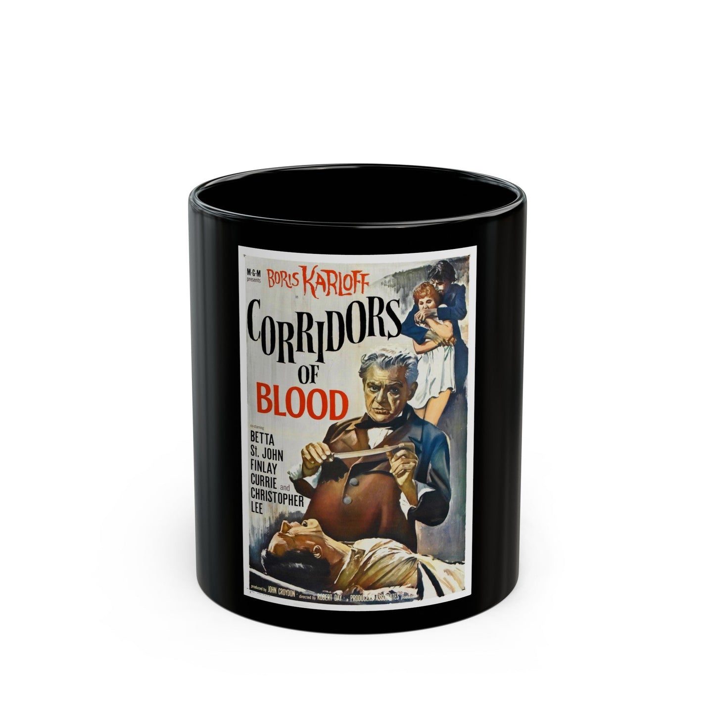 CORRIDORS OF BLOOD 1958 Movie Poster - Black Coffee Mug-11oz-The Sticker Space