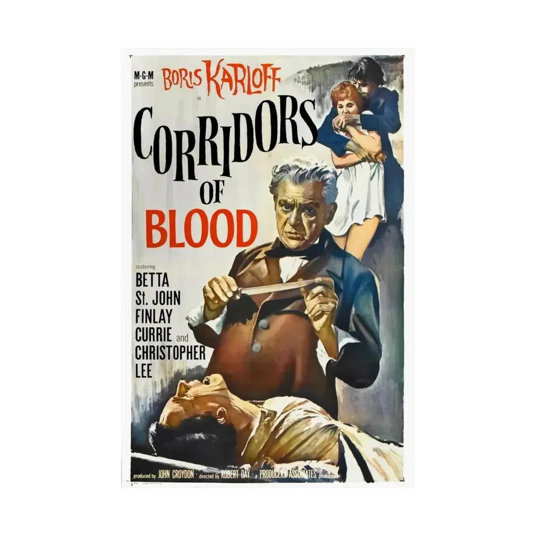 CORRIDORS OF BLOOD 1958 - Paper Movie Poster - The Sticker Space