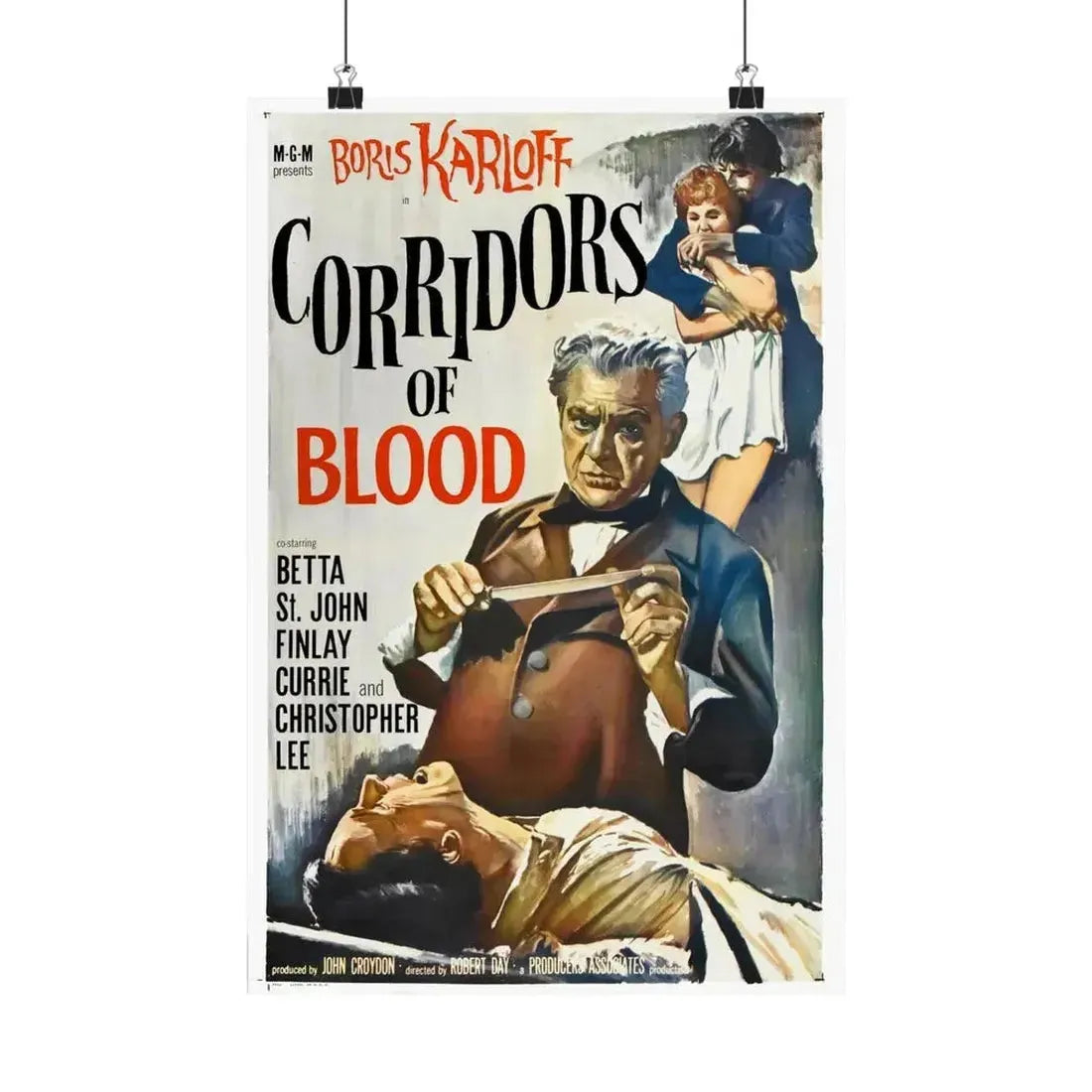 CORRIDORS OF BLOOD 1958 - Paper Movie Poster - The Sticker Space