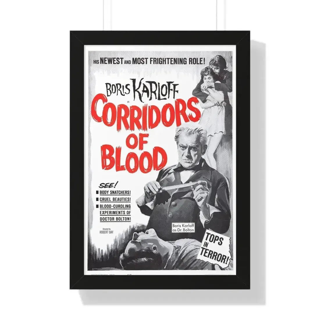 CORRIDORS OF BLOOD (2) 1958 - Framed Movie Poster 16″ x 24″ Black - The Sticker Space