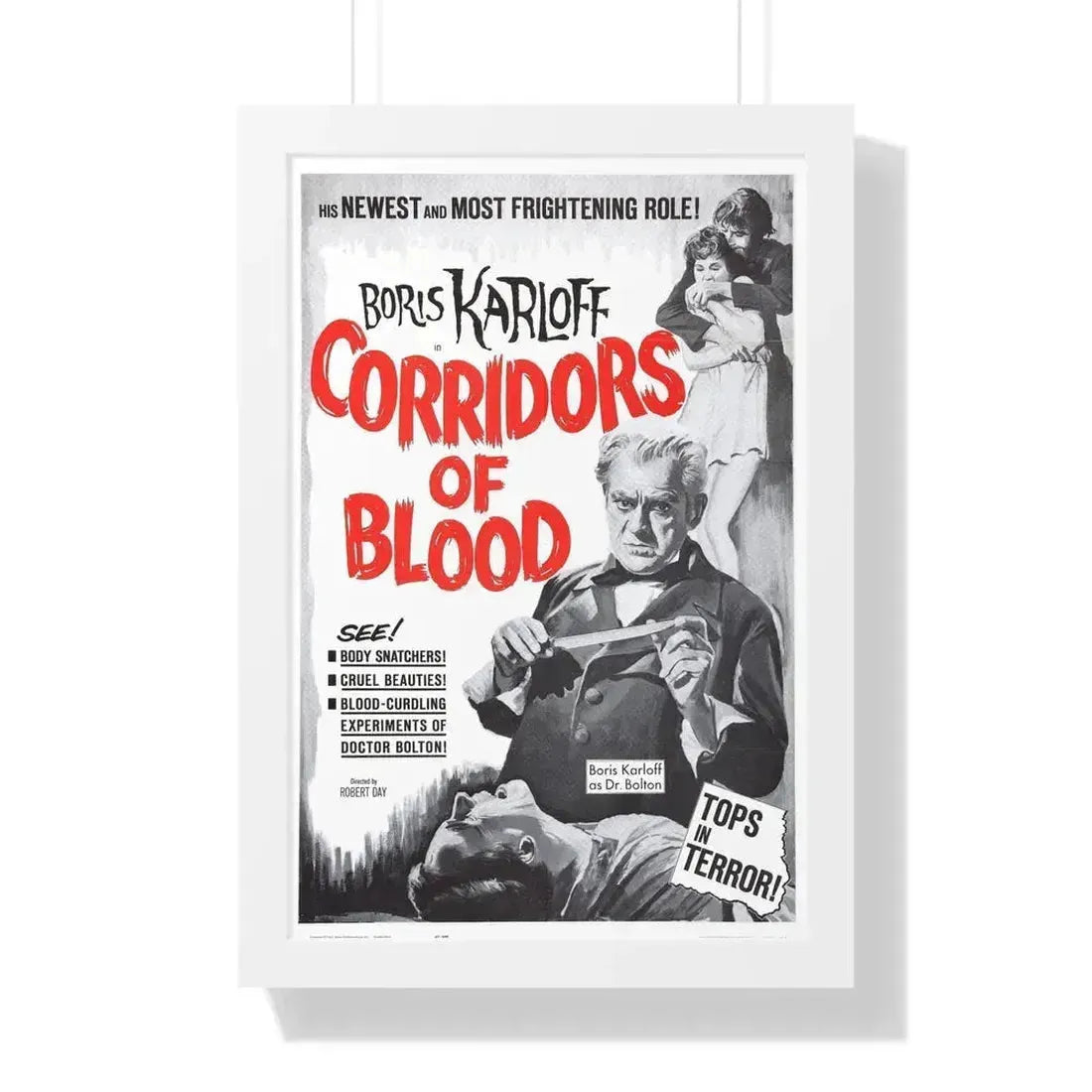CORRIDORS OF BLOOD (2) 1958 - Framed Movie Poster 16″ x 24″ White - The Sticker Space