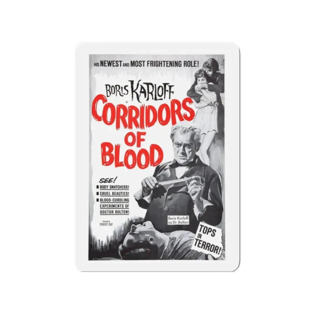 CORRIDORS OF BLOOD (2) 1958 Movie Poster - Refrigerator Magnet 2 Inch - The Sticker Space