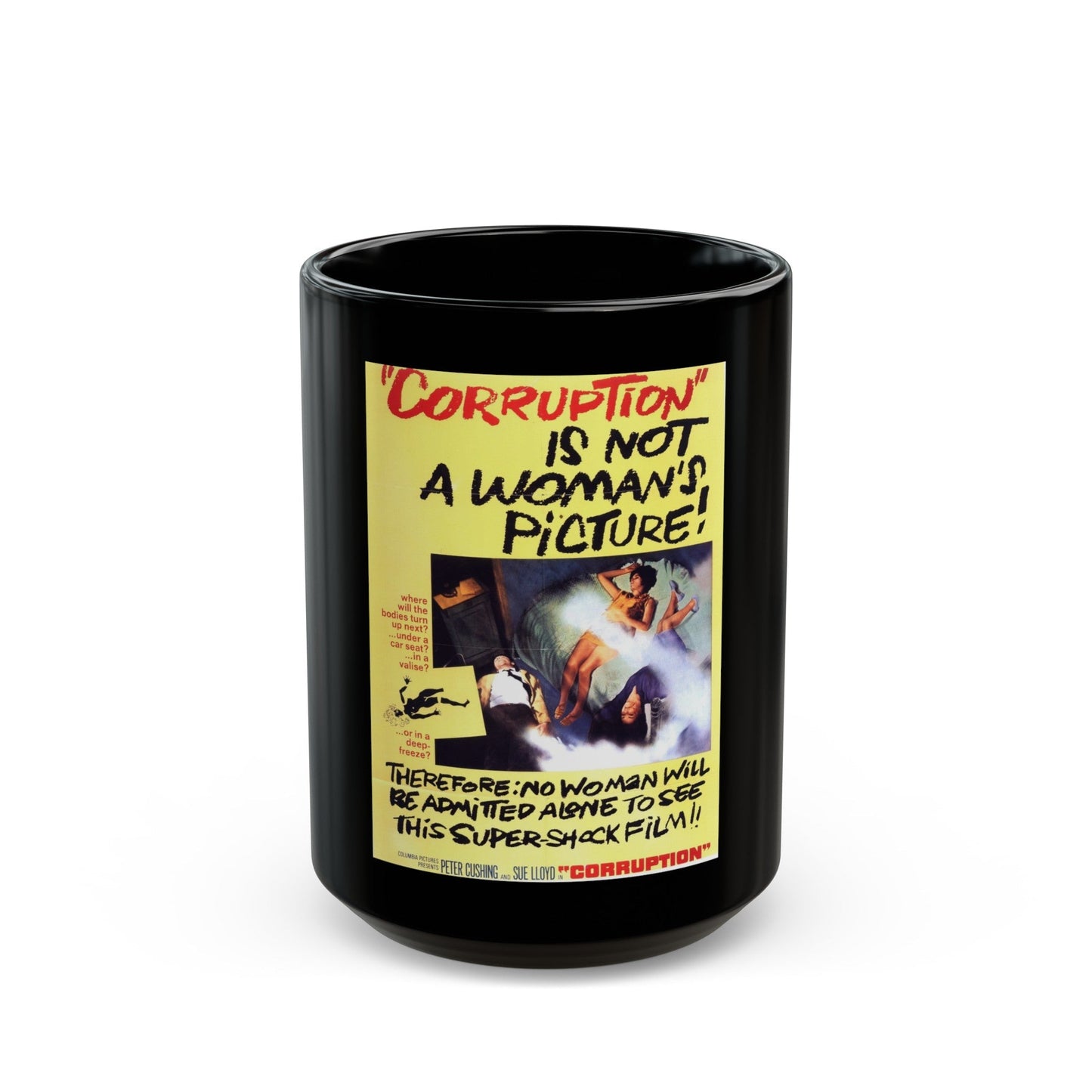 CORRUPTION 1968 Movie Poster - Black Coffee Mug-15oz-The Sticker Space