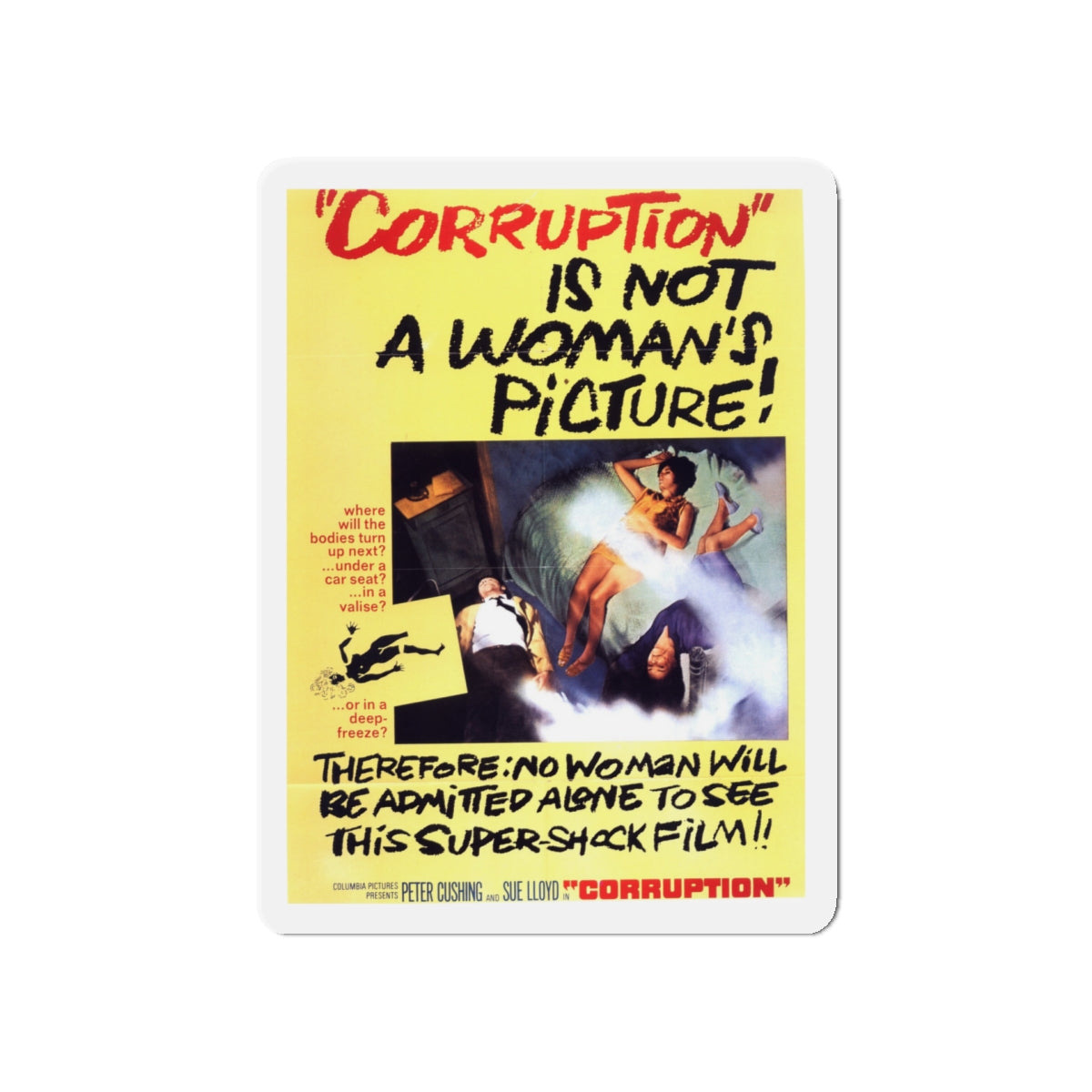 CORRUPTION 1968 Movie Poster - Die-Cut Magnet-5" x 5"-The Sticker Space