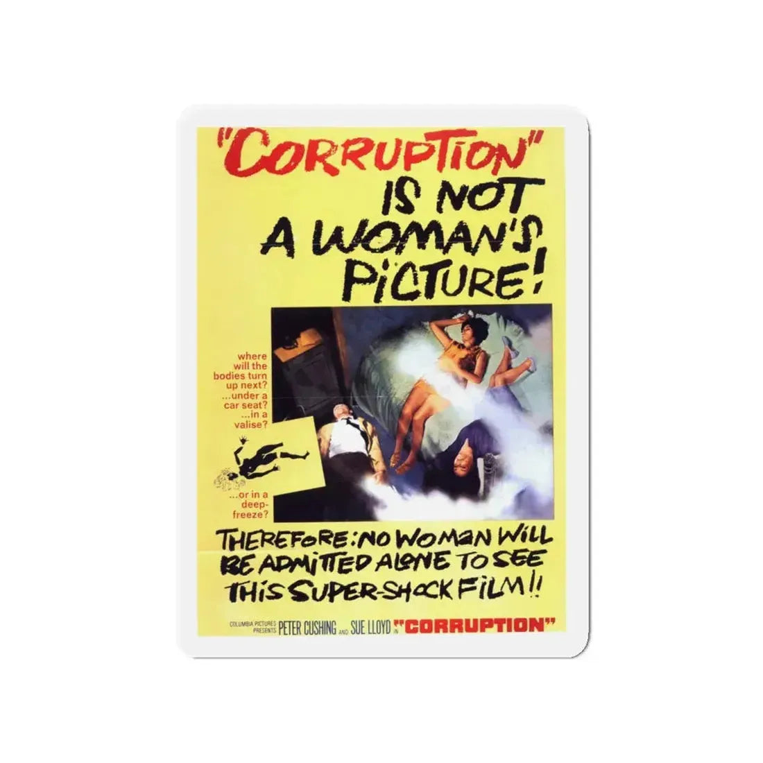 CORRUPTION 1968 Movie Poster - Refrigerator Magnet 4 Inch - The Sticker Space