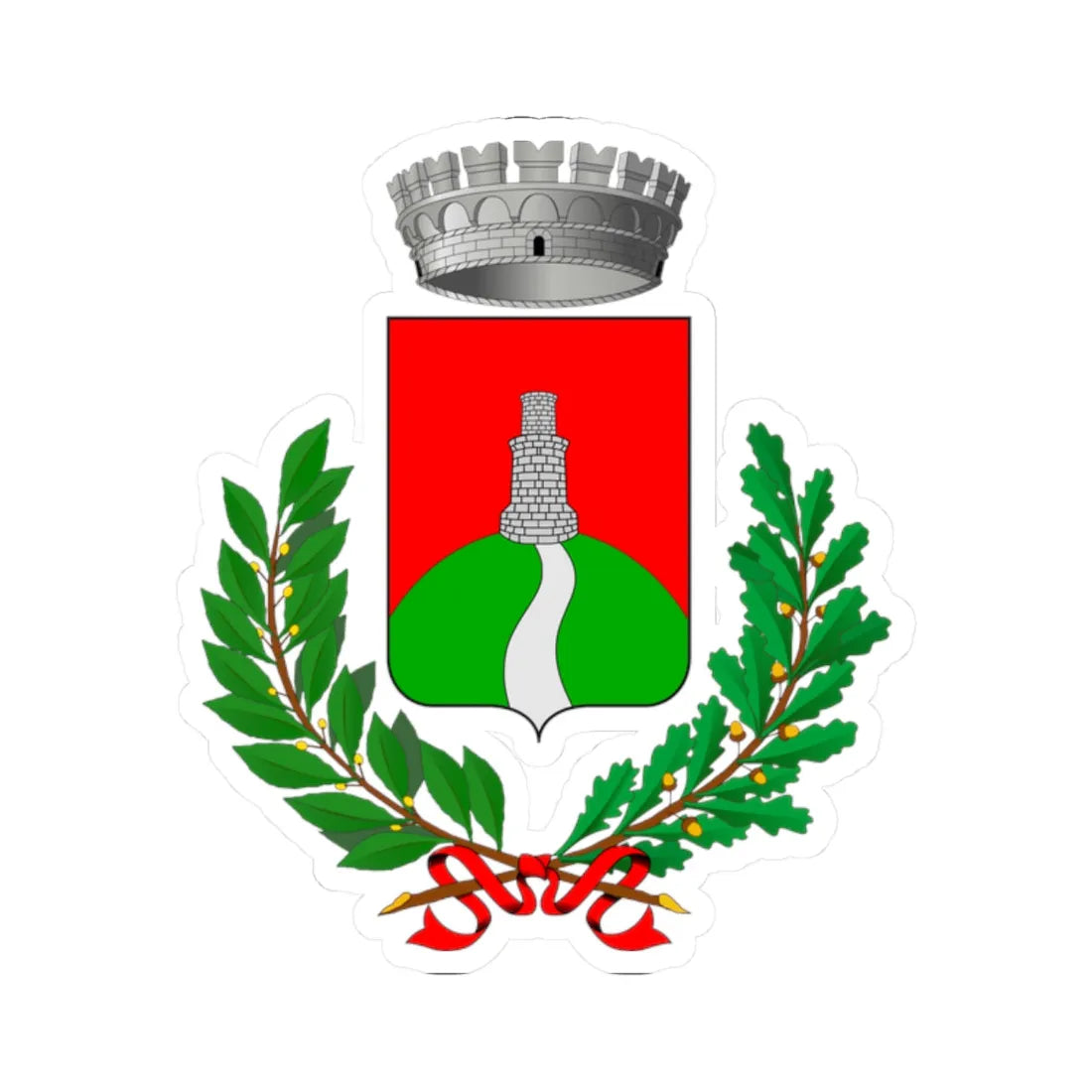 Cortemilia-Stemma (Italy) (Coat of Arms) STICKER Vinyl Kiss-Cut Decal 2 Inch White - The Sticker Space