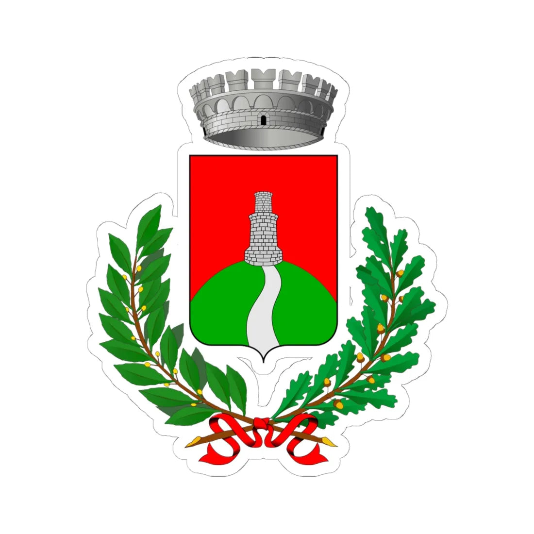 Cortemilia-Stemma (Italy) (Coat of Arms) STICKER Vinyl Kiss-Cut Decal 6 Inch White - The Sticker Space