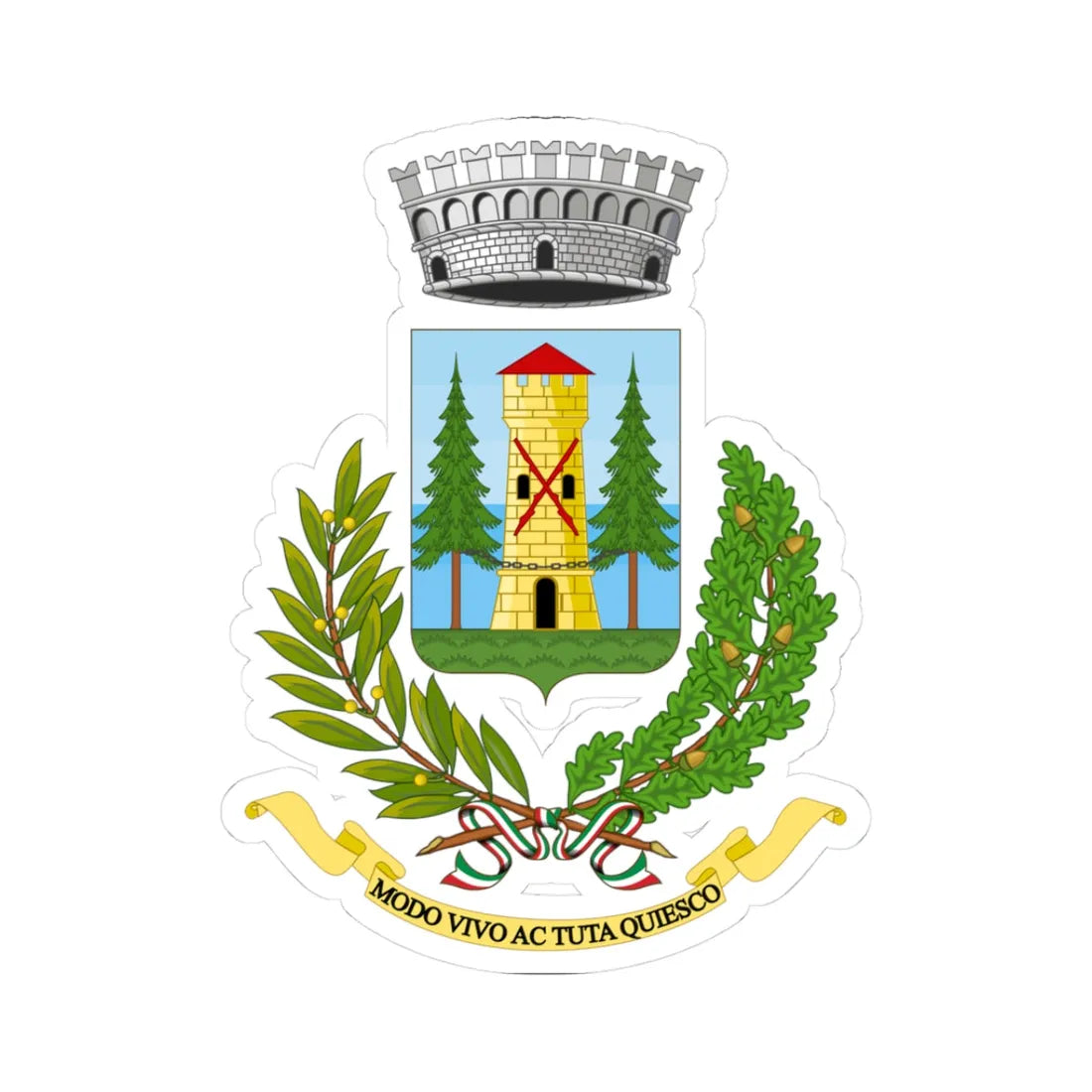 Cortina dAmpezzo-Stemma (Italy) (Coat of Arms) STICKER Vinyl Kiss-Cut Decal 3 Inch White - The Sticker Space