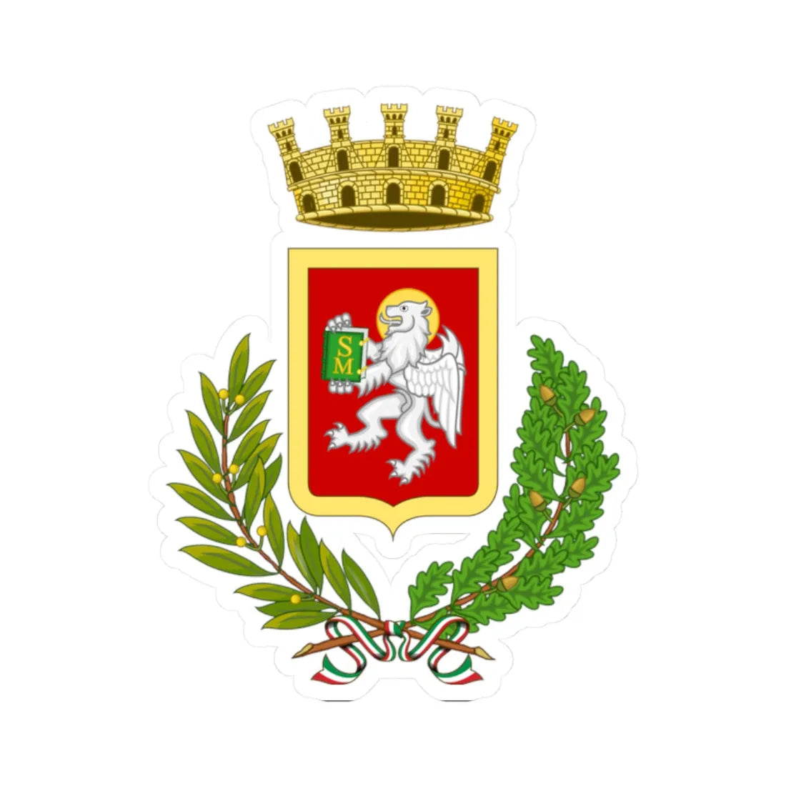 Cortona-Stemma (Italy) (Coat of Arms) STICKER Vinyl Kiss-Cut Decal 2 Inch White - The Sticker Space