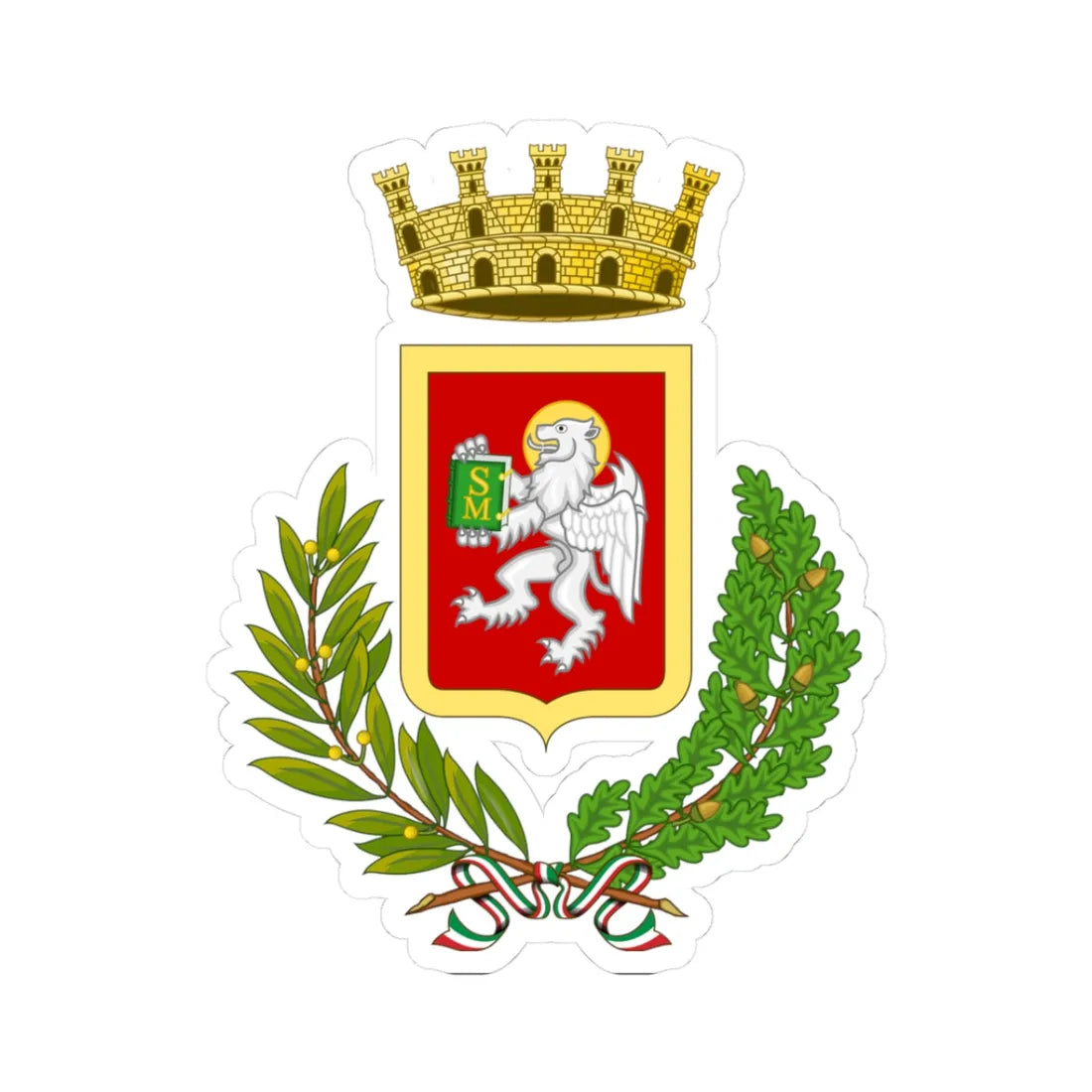 Cortona-Stemma (Italy) (Coat of Arms) STICKER Vinyl Kiss-Cut Decal 3 Inch White - The Sticker Space