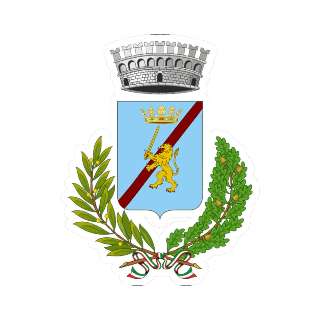 Cosio di Arroscia-Stemma (Italy) (Coat of Arms) STICKER Vinyl Kiss-Cut Decal 2 Inch White - The Sticker Space