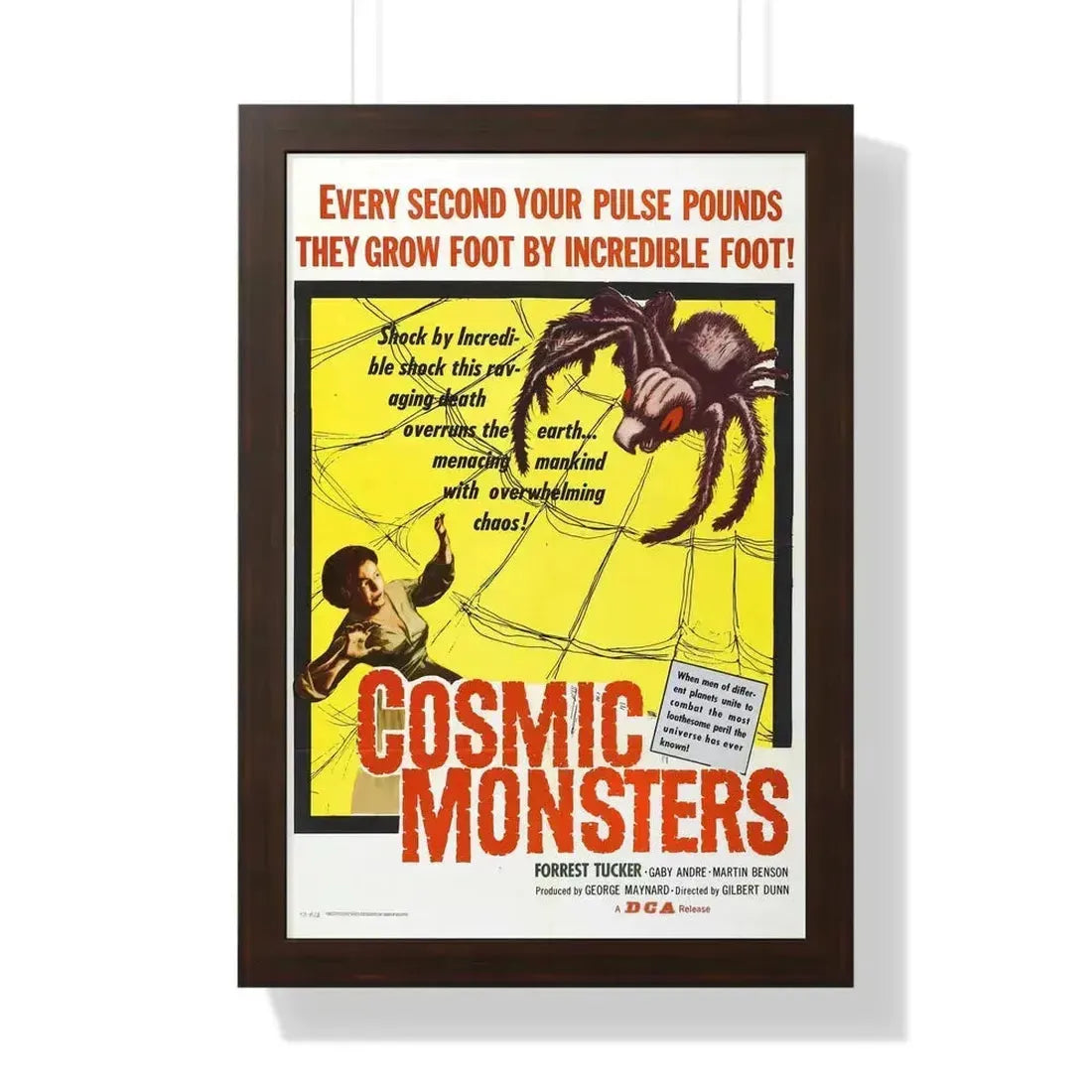 COSMIC MONSTERS 1958 - Framed Movie Poster 16″ x 24″ Walnut - The Sticker Space