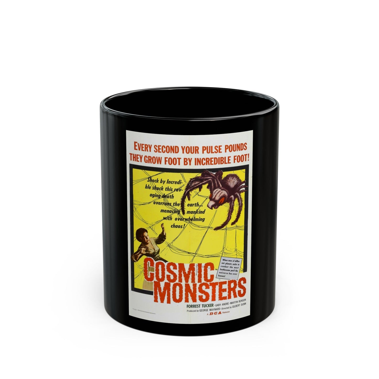 COSMIC MONSTERS 1958 Movie Poster - Black Coffee Mug-11oz-The Sticker Space