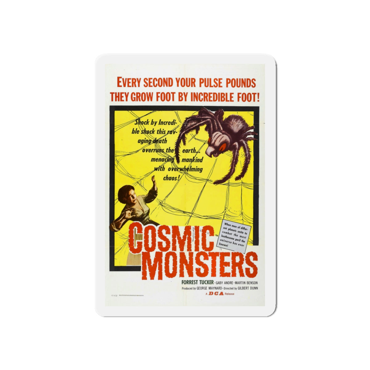 COSMIC MONSTERS 1958 Movie Poster - Die-Cut Magnet-5" x 5"-The Sticker Space