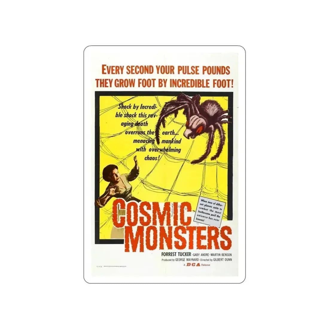 COSMIC MONSTERS 1958 Movie Poster STICKER Vinyl Die-Cut Decal 5 Inch - The Sticker Space