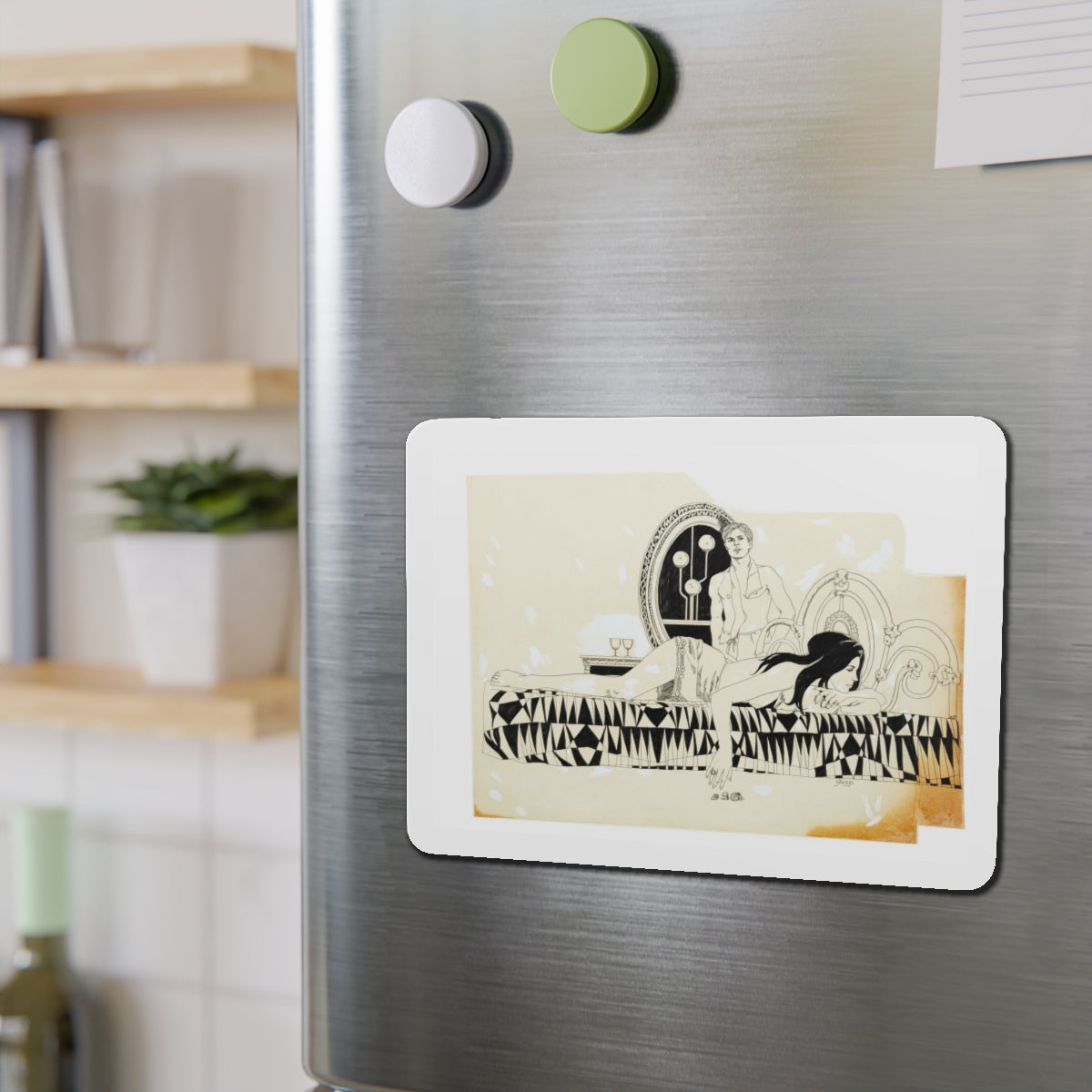 Cosmopolitan Illustration (2) (Magazine Illustration) Refrigerator Magnet-The Sticker Space