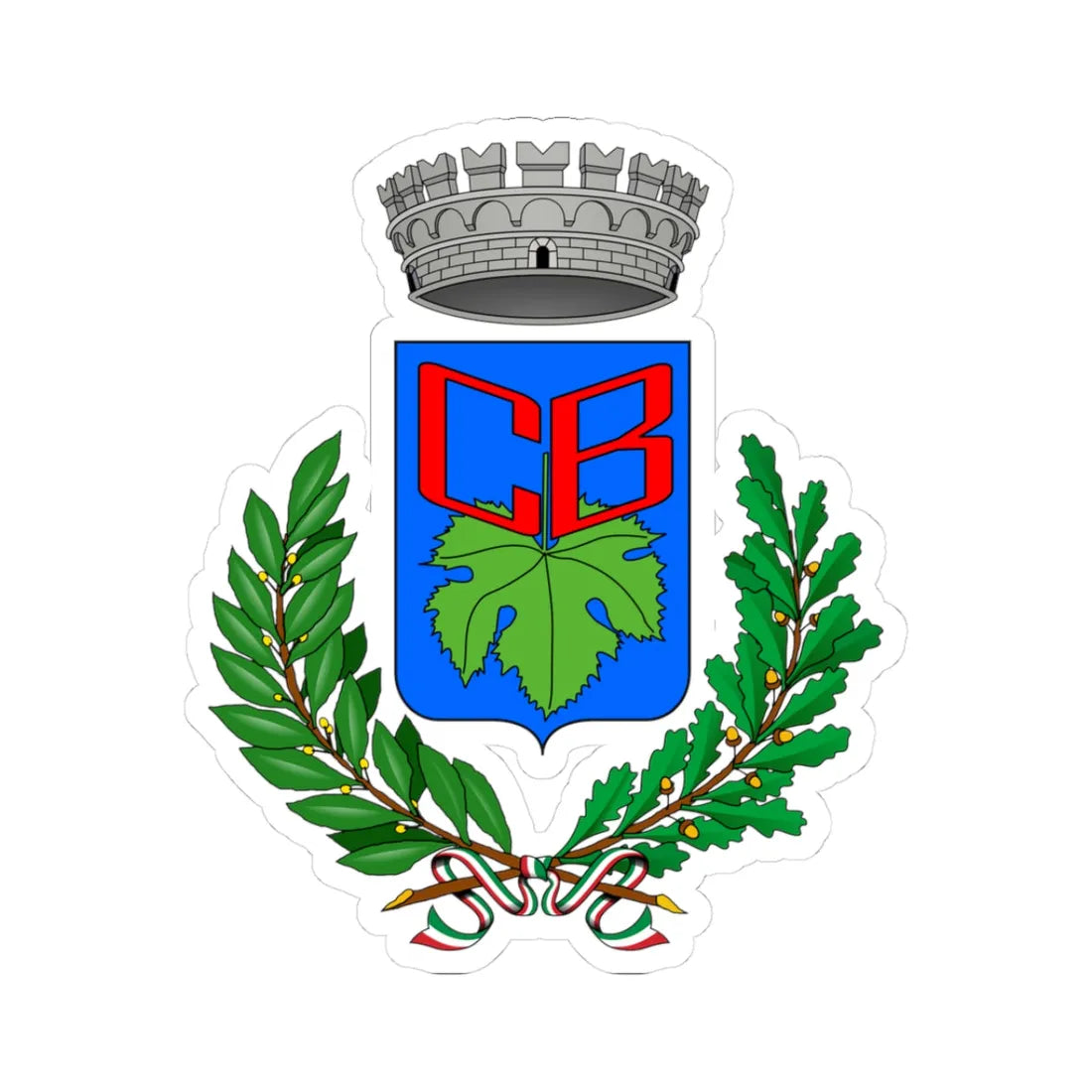 Cossano Belbo-Stemma (Italy) (Coat of Arms) STICKER Vinyl Kiss-Cut Decal 3 Inch White - The Sticker Space