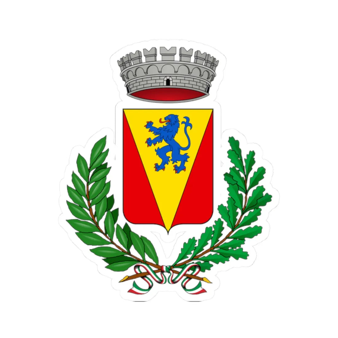 Cossombrato-Stemma (Italy) (Coat of Arms) STICKER Vinyl Kiss-Cut Decal 2 Inch White - The Sticker Space