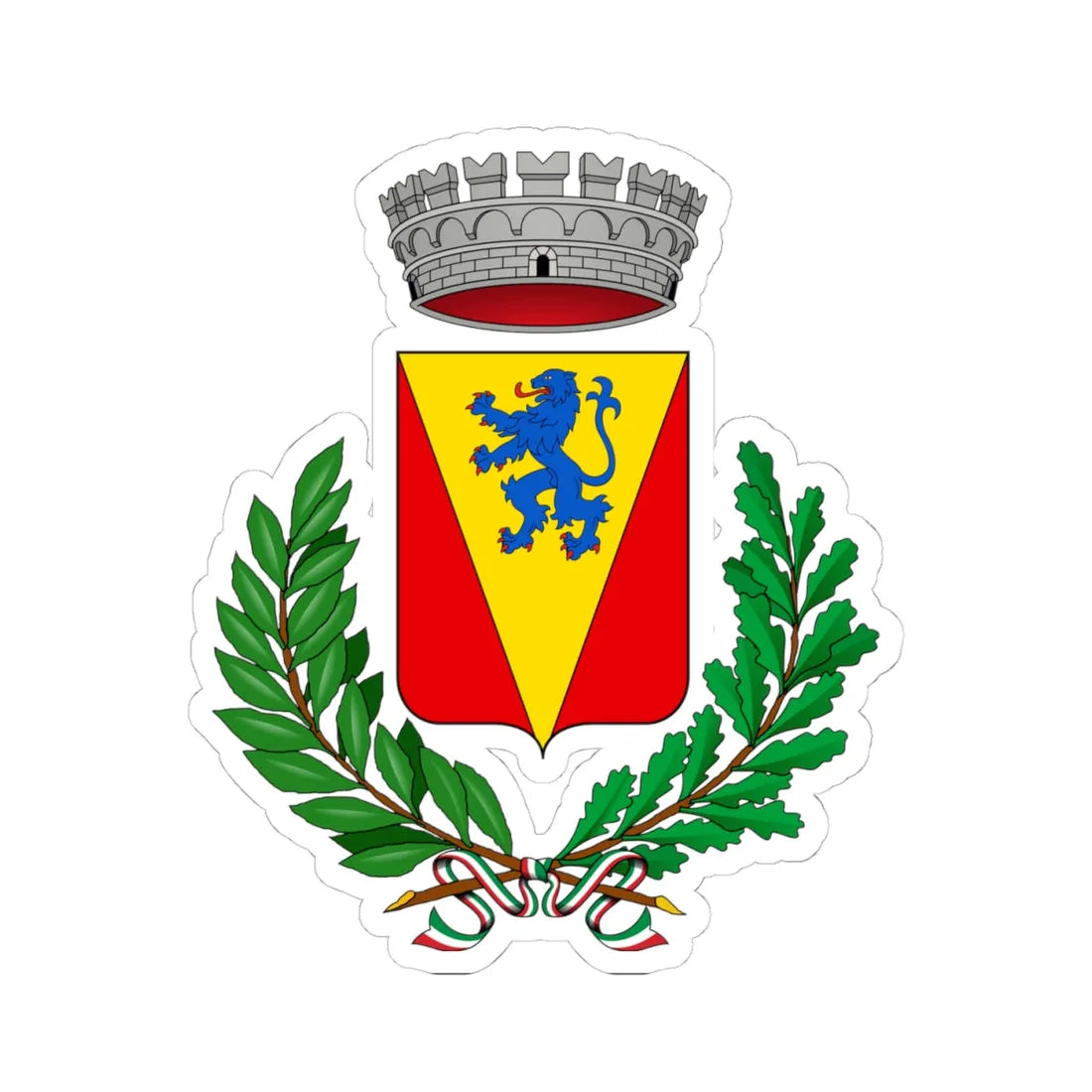 Cossombrato-Stemma (Italy) (Coat of Arms) STICKER Vinyl Kiss-Cut Decal 4 Inch White - The Sticker Space