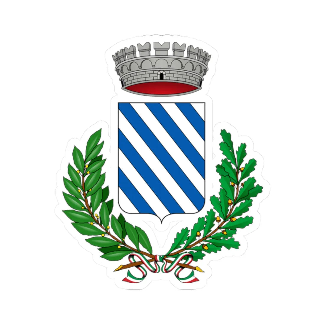 Costigliole dAsti-Stemma (Italy) (Coat of Arms) STICKER Vinyl Kiss-Cut Decal 2 Inch White - The Sticker Space