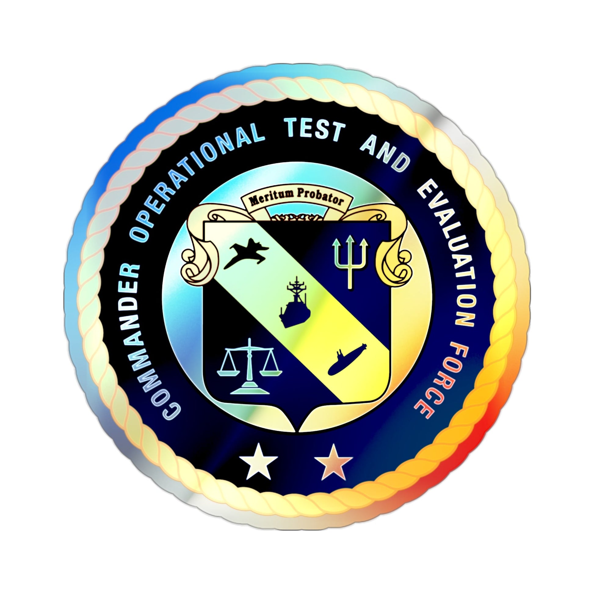 COTEF 2 Star Commander Operational Test and Evaluation Force (U.S. Navy) Holographic STICKER Die-Cut Vinyl Decal-2 Inch-The Sticker Space