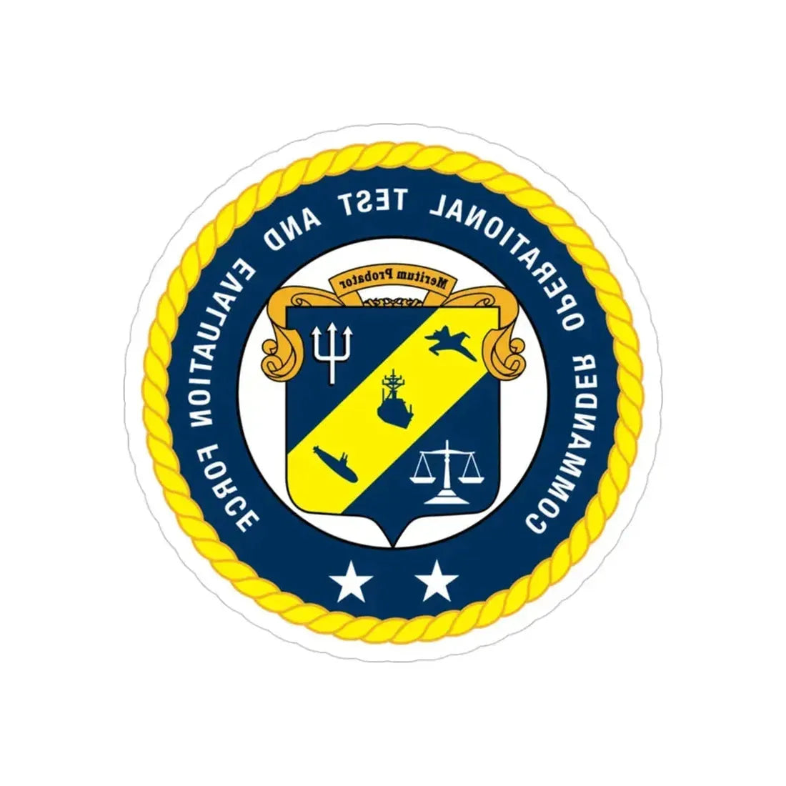 COTEF 2 Star Commander Operational Test and Evaluation Force (U.S. Navy) REVERSE PRINT Transparent Die-Cut STICKER 3 Inch Die-Cut Transparent - The Sticker Space