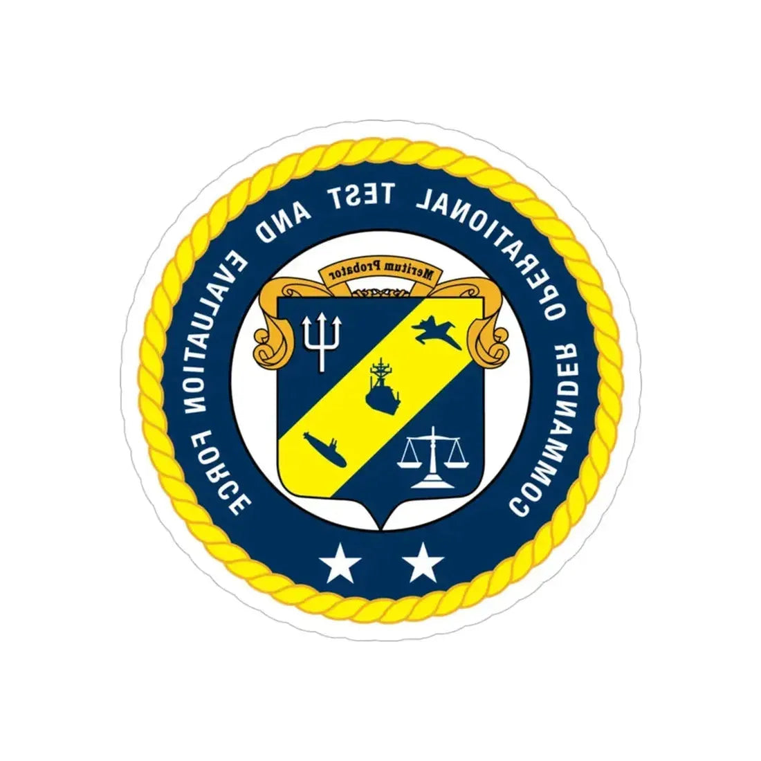 COTEF 2 Star Commander Operational Test and Evaluation Force (U.S. Navy) REVERSE PRINT Transparent Die-Cut STICKER 4 Inch Die-Cut Transparent - The Sticker Space