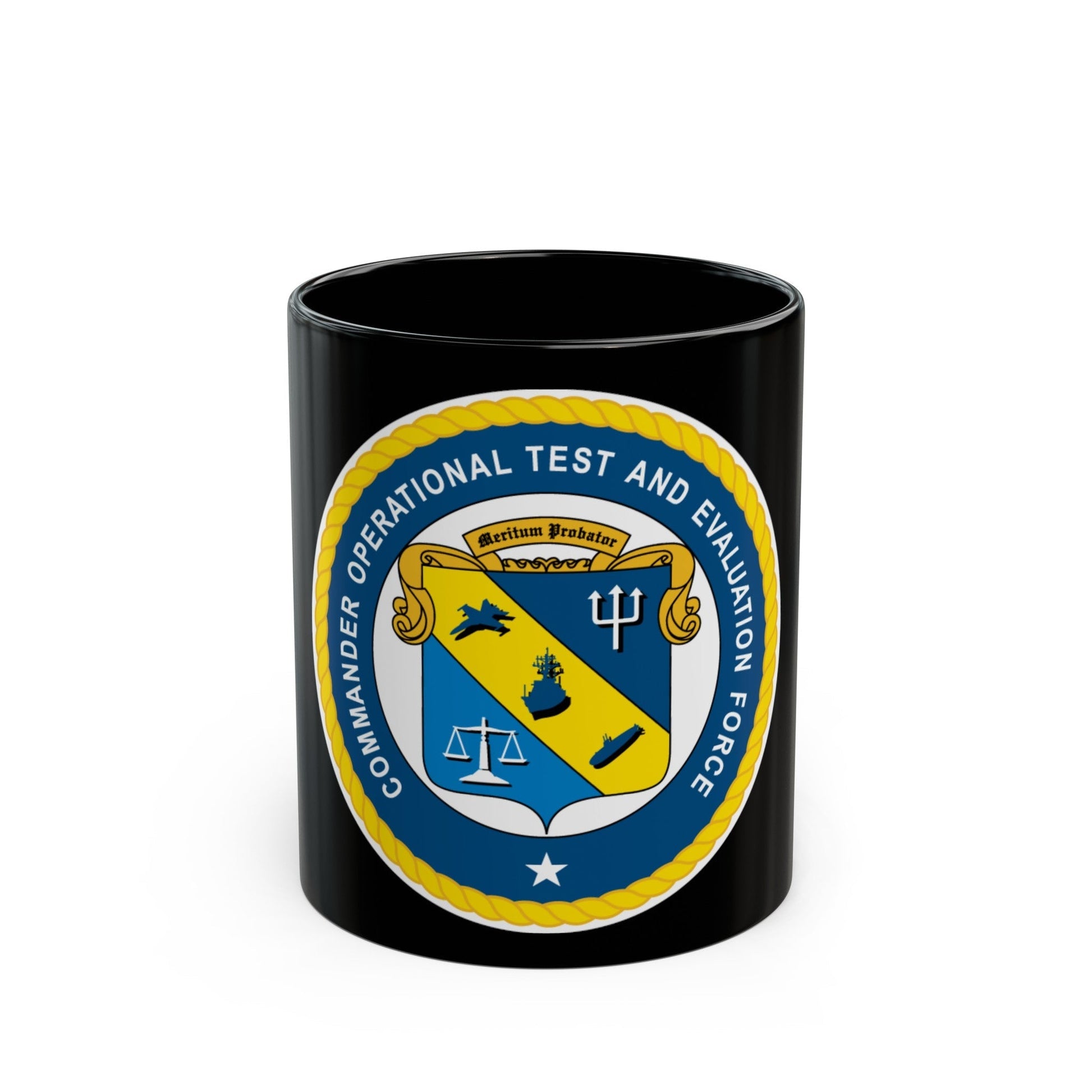 COTEF Commander Operational Test and Evaluation Force (U.S. Navy) Black Coffee Mug-11oz-The Sticker Space