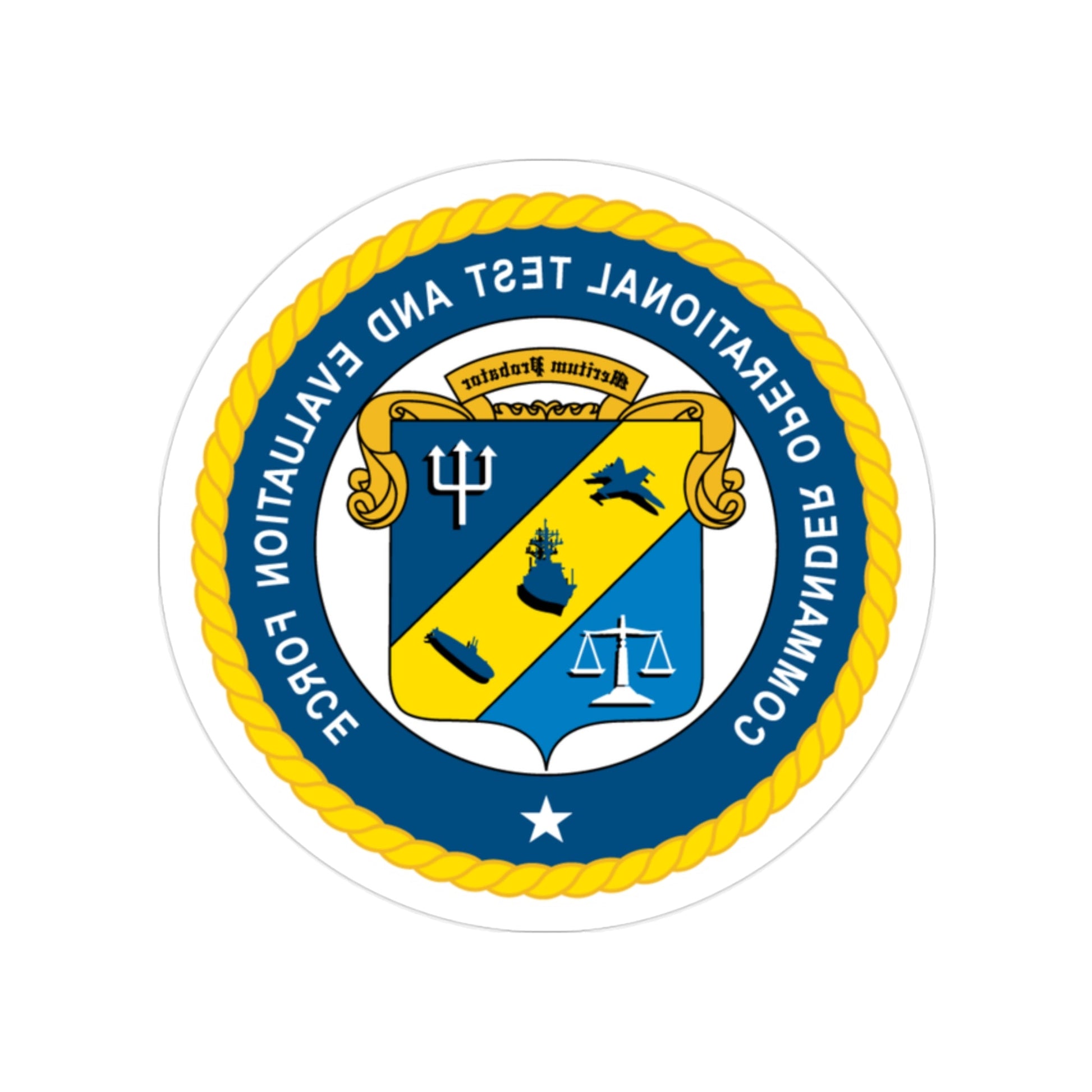 COTEF Commander Operational Test and Evaluation Force (U.S. Navy) REVERSE PRINT Transparent STICKER-2" × 2"-The Sticker Space