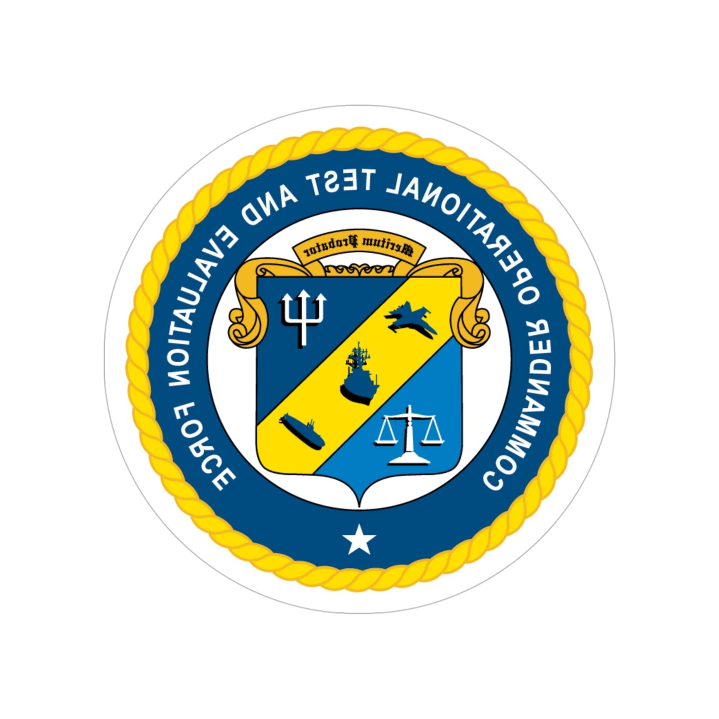 COTEF Commander Operational Test and Evaluation Force (U.S. Navy) REVERSE PRINT Transparent STICKER-4" × 4"-The Sticker Space