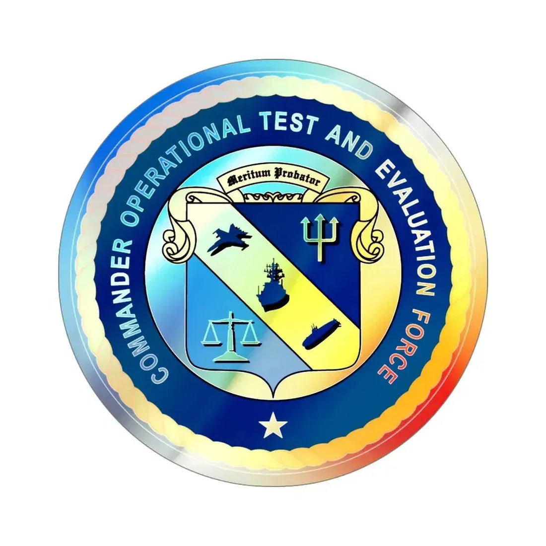 COTEF Commander Operational Test and Evaluation Force (U.S. Navy) Holographic STICKER Die-Cut Vinyl Decal 6 Inch Holographic - The Sticker Space