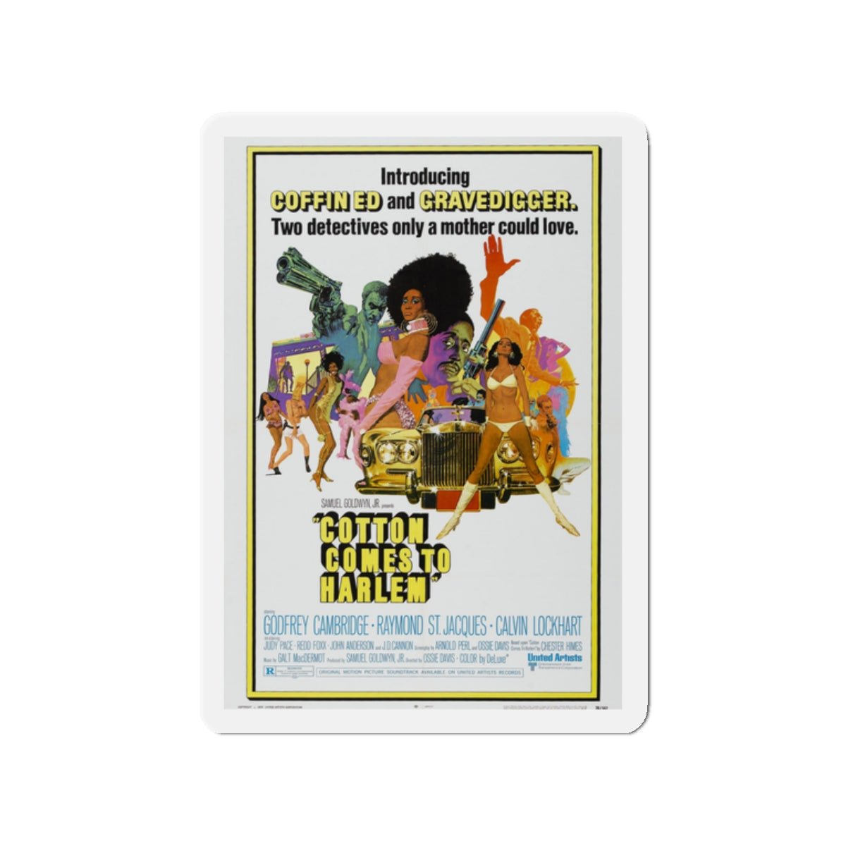 COTTON COMES TO HARLEM 1970 Movie Poster - Die-Cut Magnet-2" x 2"-The Sticker Space