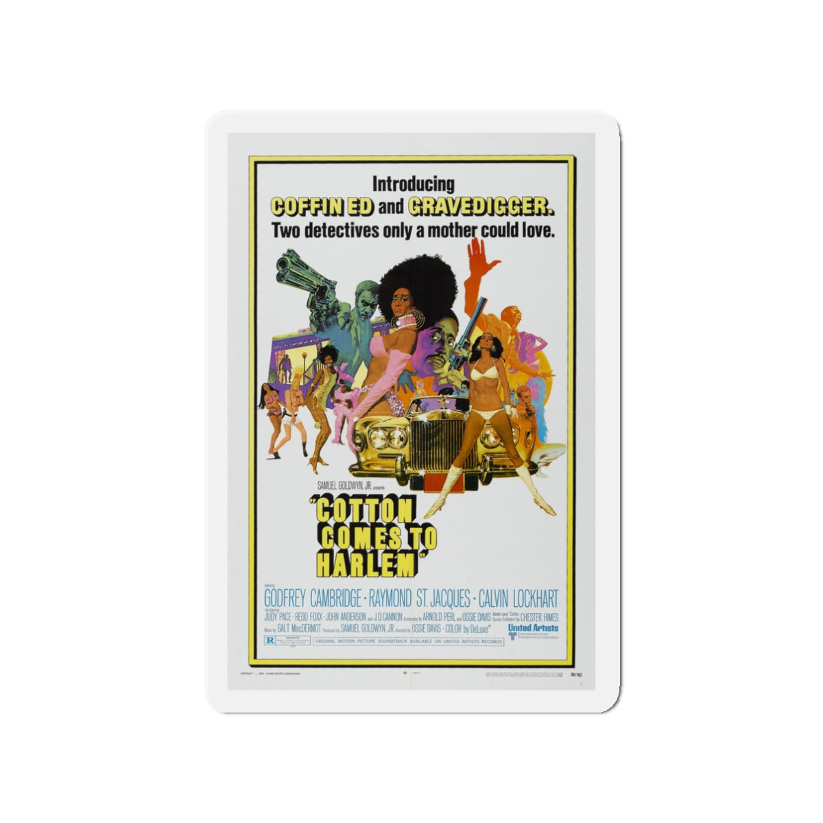 COTTON COMES TO HARLEM 1970 Movie Poster - Die-Cut Magnet-3" x 3"-The Sticker Space