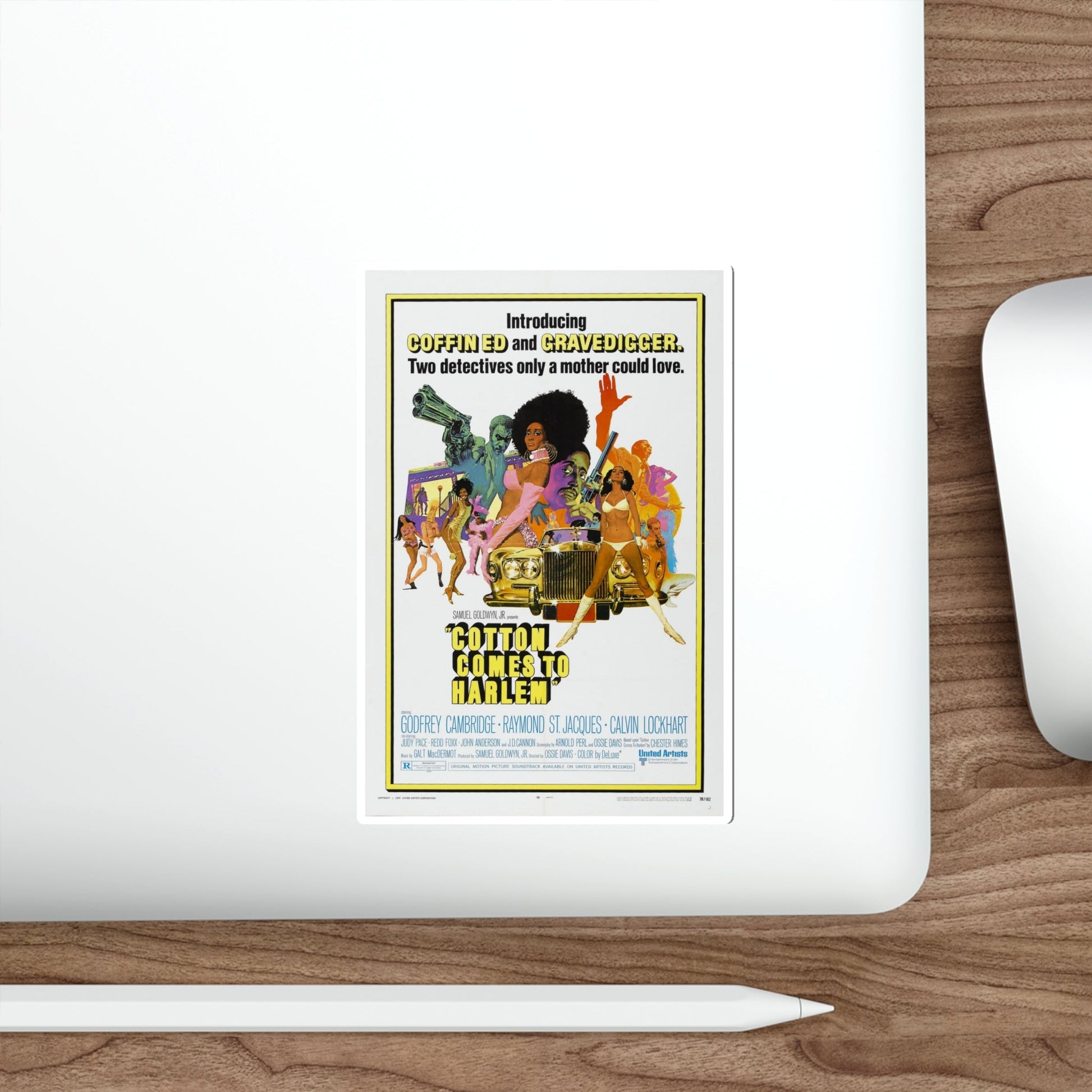 COTTON COMES TO HARLEM 1970 Movie Poster STICKER Vinyl Die-Cut Decal-The Sticker Space