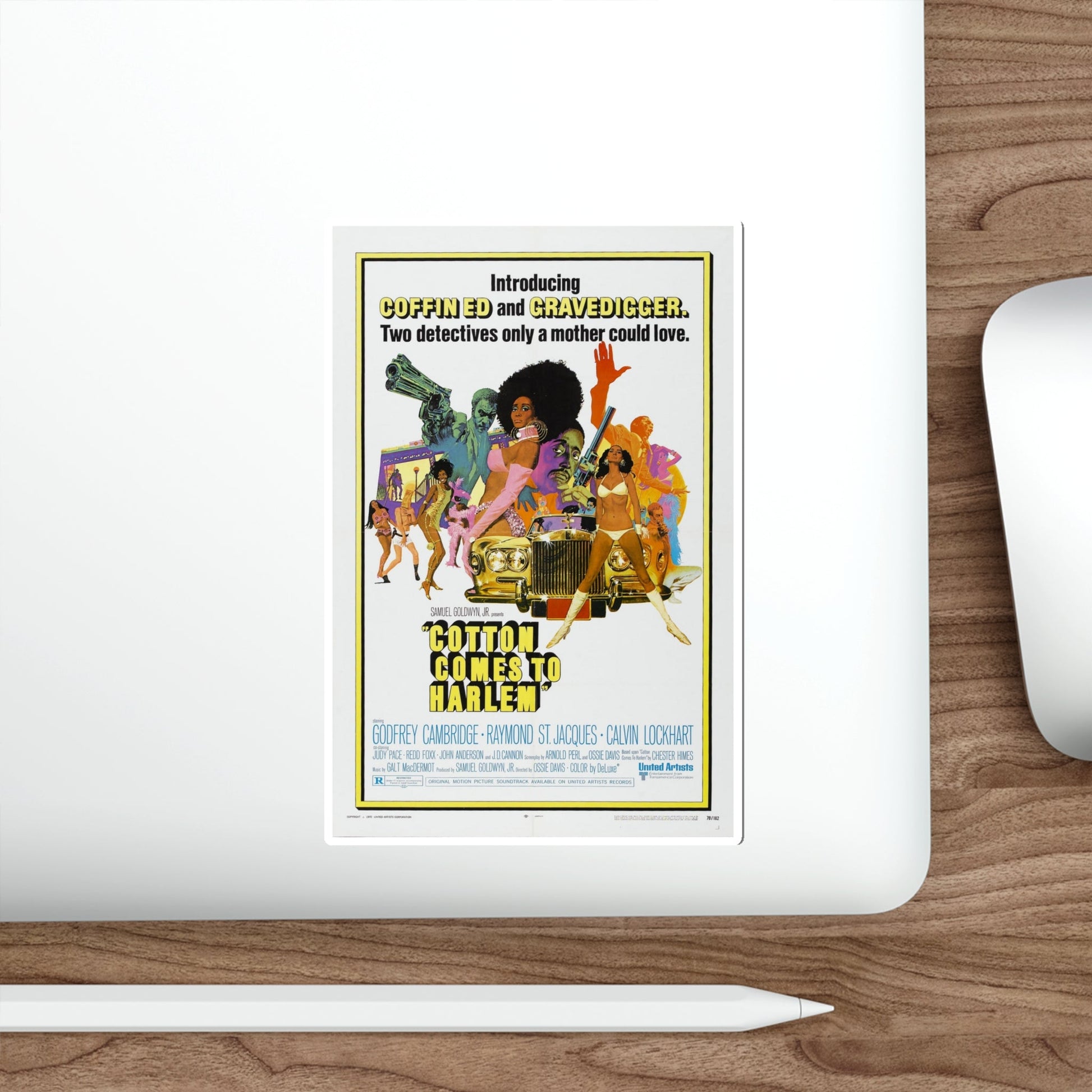 COTTON COMES TO HARLEM 1970 Movie Poster STICKER Vinyl Die-Cut Decal-The Sticker Space