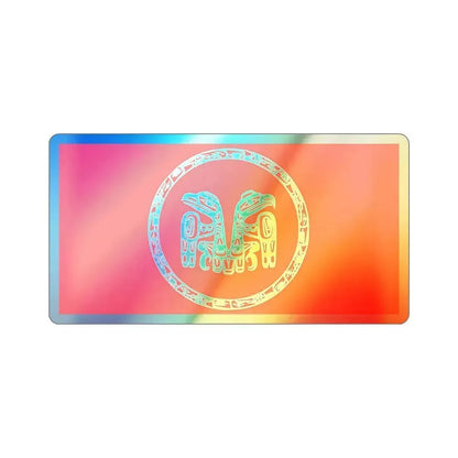Council of the Haida Nation Flag Holographic STICKER Die-Cut Vinyl Decal 5 Inch - The Sticker Space