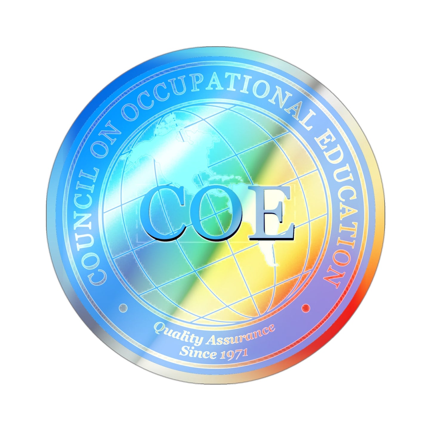 Council on Occupational Education (U.S. Navy) Holographic STICKER Die-Cut Vinyl Decal-3 Inch-The Sticker Space