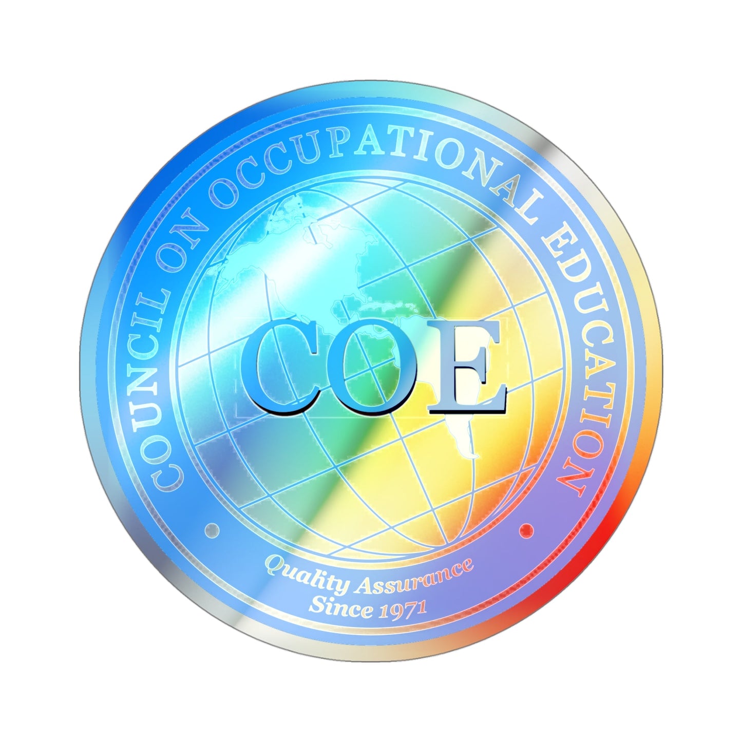 Council on Occupational Education (U.S. Navy) Holographic STICKER Die-Cut Vinyl Decal-4 Inch-The Sticker Space